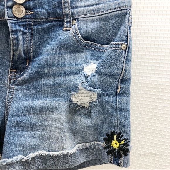 Black Daisy Girl Distressed Denim shorts size 12 - Picture 3 of 12